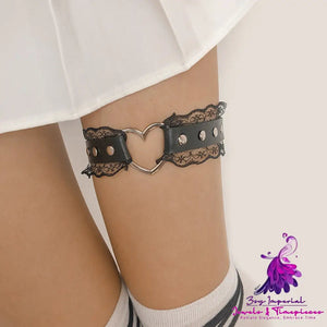 Lace Heart Leather Leg Rings