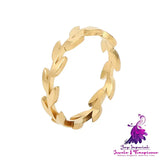 New Fashion Leaves Titanium Steel Ring Rattan Willow Branch