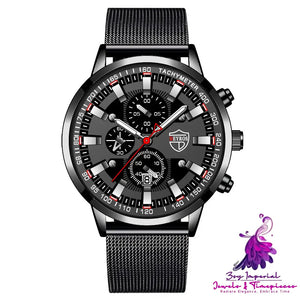 Fashion Luminous Calendar Men’s Watch with Stainless Steel