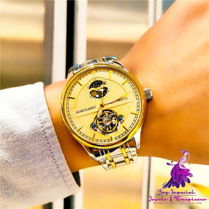 Fashion Skeleton Luminous Waterproof Mechanical Men’s Watch