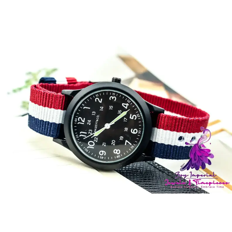 Fashion Luminous Nylon Men’s Outdoor Watch