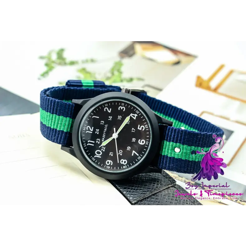 Fashion Luminous Nylon Men’s Outdoor Watch