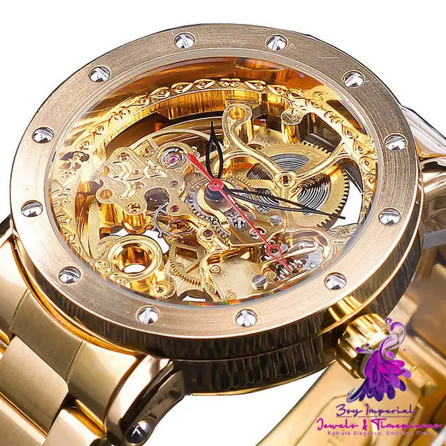 Hollow Out See Through Mechanical Fashion Watch