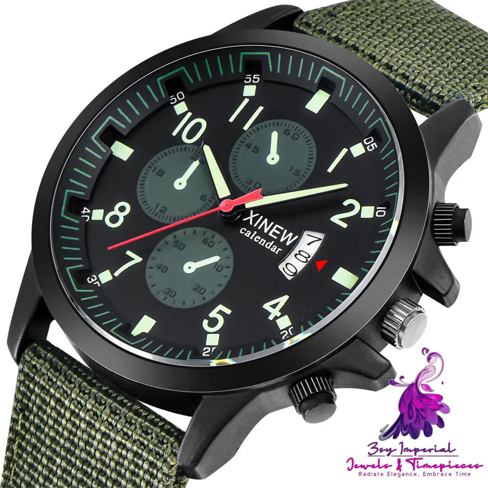 Fashion Nylon Band Military Men’s Sports Watch