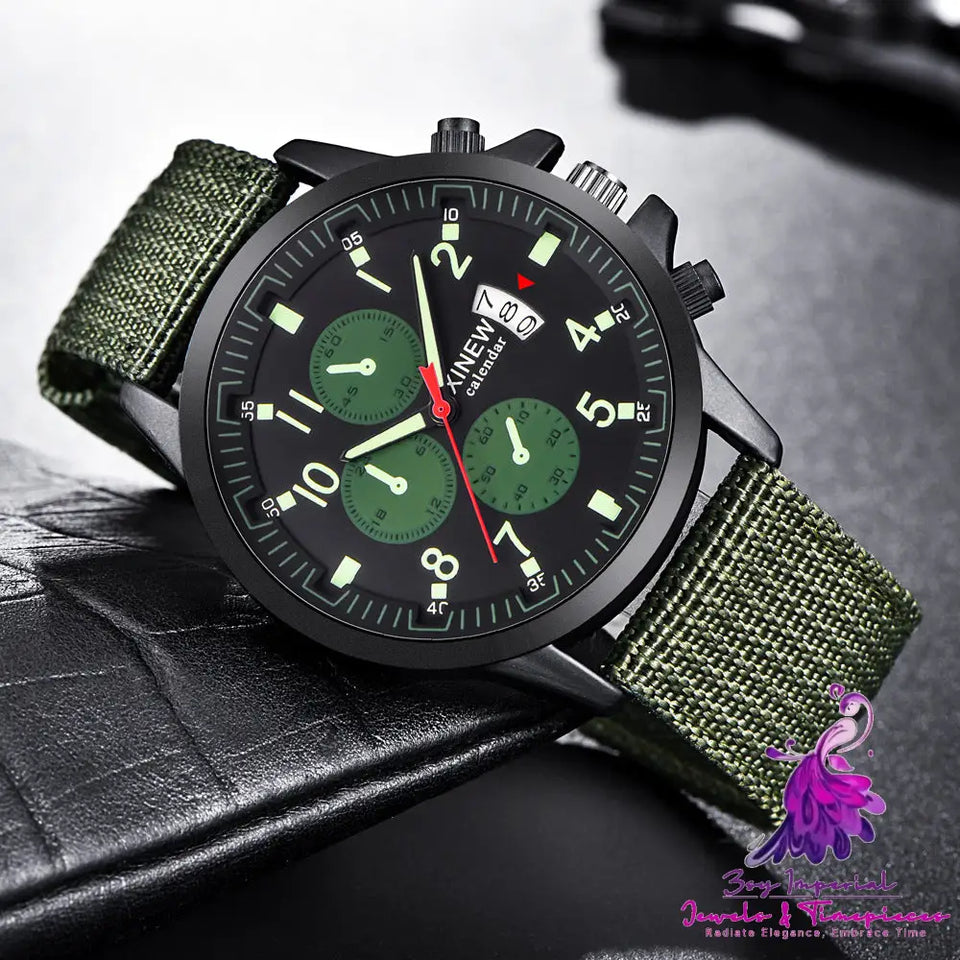 Fashion Nylon Band Military Men’s Sports Watch