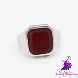 Men’s Fashion Simple Square Gem Tiger Eye Ring