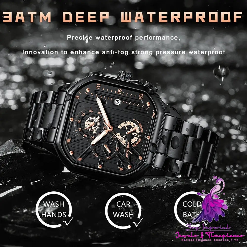 Waterproof Multifunctional Quartz Watch for Men