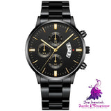 Fashion Simple Calendar Men’s Steel Band Large Dial Watch