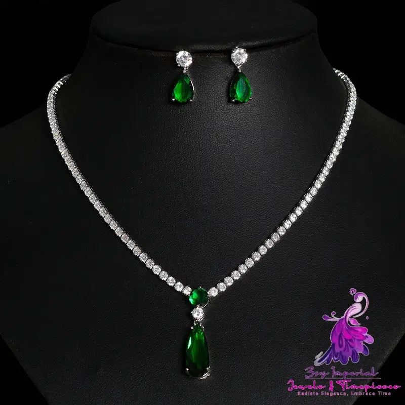 Zircon Necklace Set Minimalist Style