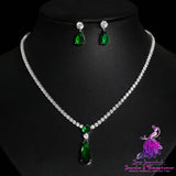 Zircon Necklace Set Minimalist Style