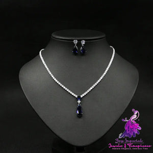 Zircon Necklace Set Minimalist Style