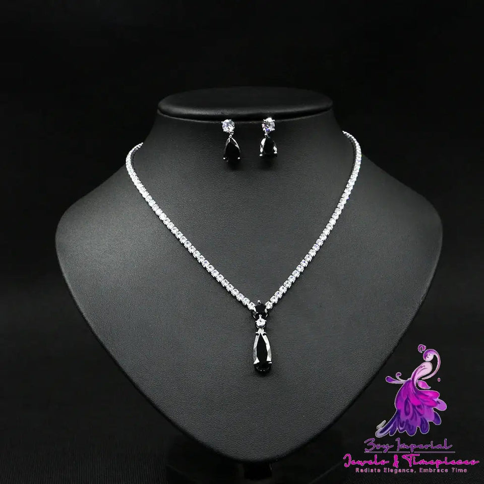 Zircon Necklace Set Minimalist Style