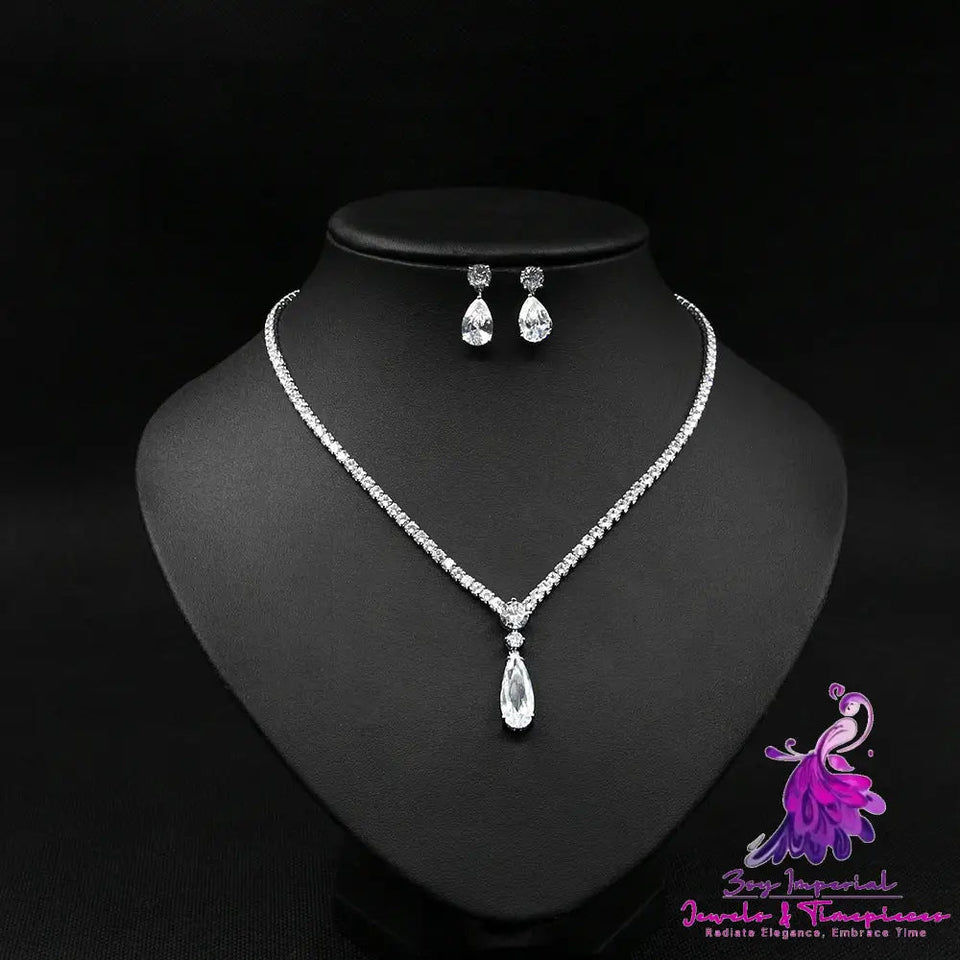 Zircon Necklace Set Minimalist Style