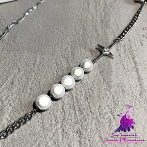 Reflective Pearl Patchwork Fashionable Necklace