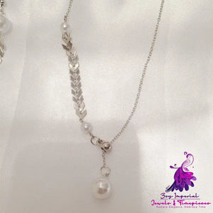 Adjustable Y Shaped Pearl Necklace