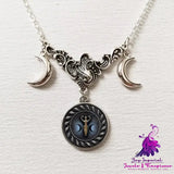 Fashion Triple Moon Silver Necklace