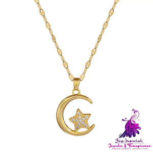 Star Moon Wedding Necklace for Women