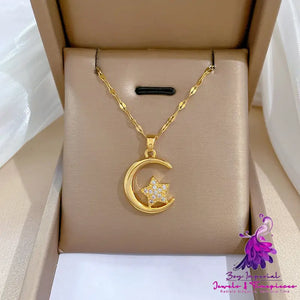 Star Moon Wedding Necklace for Women