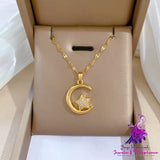 Star Moon Wedding Necklace for Women