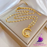 Star Moon Wedding Necklace for Women