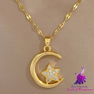 Star Moon Wedding Necklace for Women