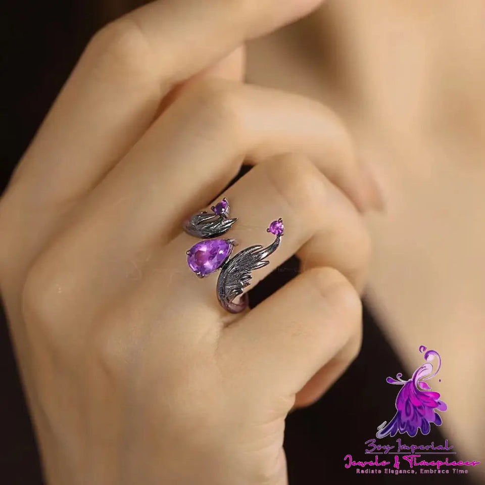 Night Elf Magic Ring Purple Gem