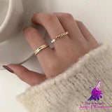 Pearl Chain Ring Set