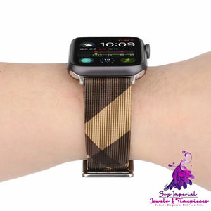 Plaid Leather Fashion Watch Strap