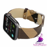 Plaid Leather Fashion Watch Strap