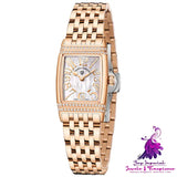 Shell Face Square Diamond Quartz Watch