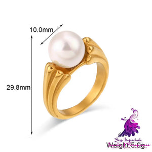 Stainless Steel Plated With 18K Simple Temperament Ring