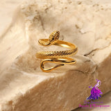 Classic Serpentine Textured Ring in Stainless Steel