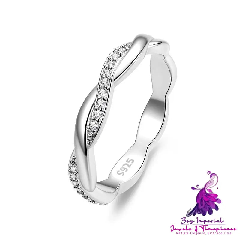 Twisted Rope Sterling Silver S925 Ring