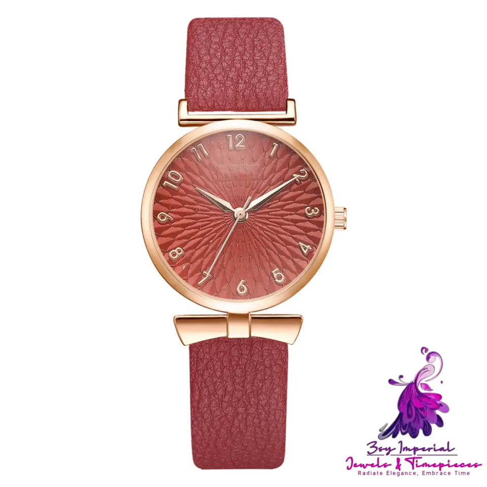 Fashion Women’s Simple Fashion PU Strap Quartz Watch