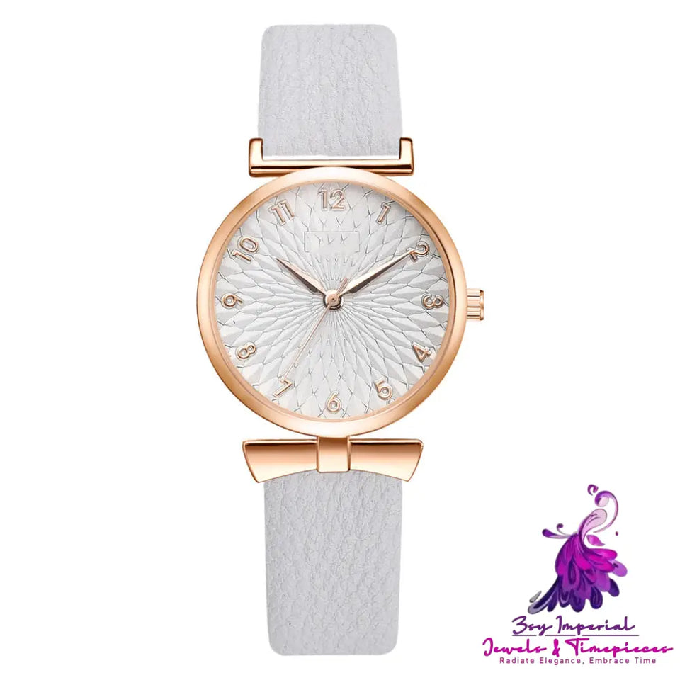 Fashion Women’s Simple Fashion PU Strap Quartz Watch