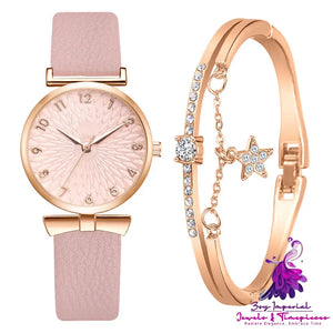 Fashion Women’s Simple Fashion PU Strap Quartz Watch