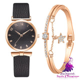 Fashion Women’s Simple Fashion PU Strap Quartz Watch