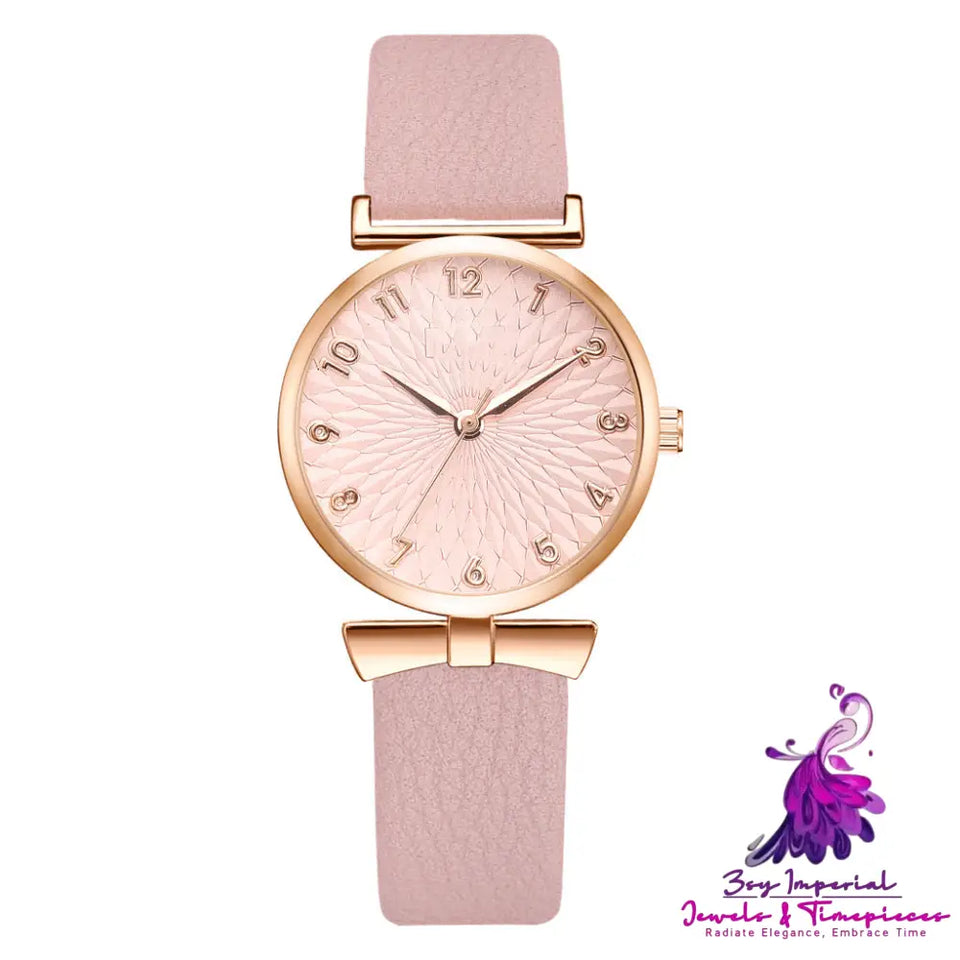 Fashion Women’s Simple Fashion PU Strap Quartz Watch