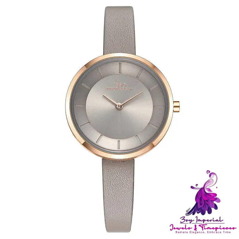 Trendy Thin Waterproof Student Watch for Ladies