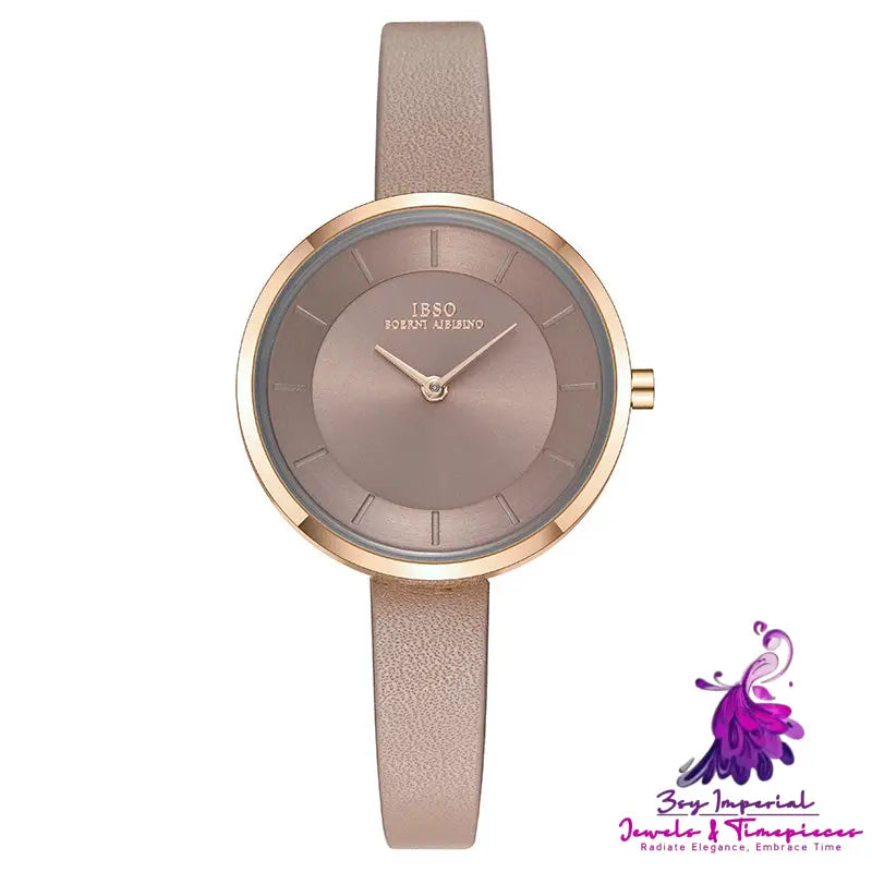 Trendy Thin Waterproof Student Watch for Ladies