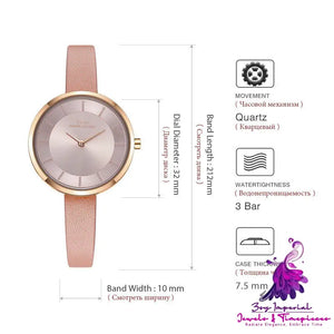 Trendy Thin Waterproof Student Watch for Ladies