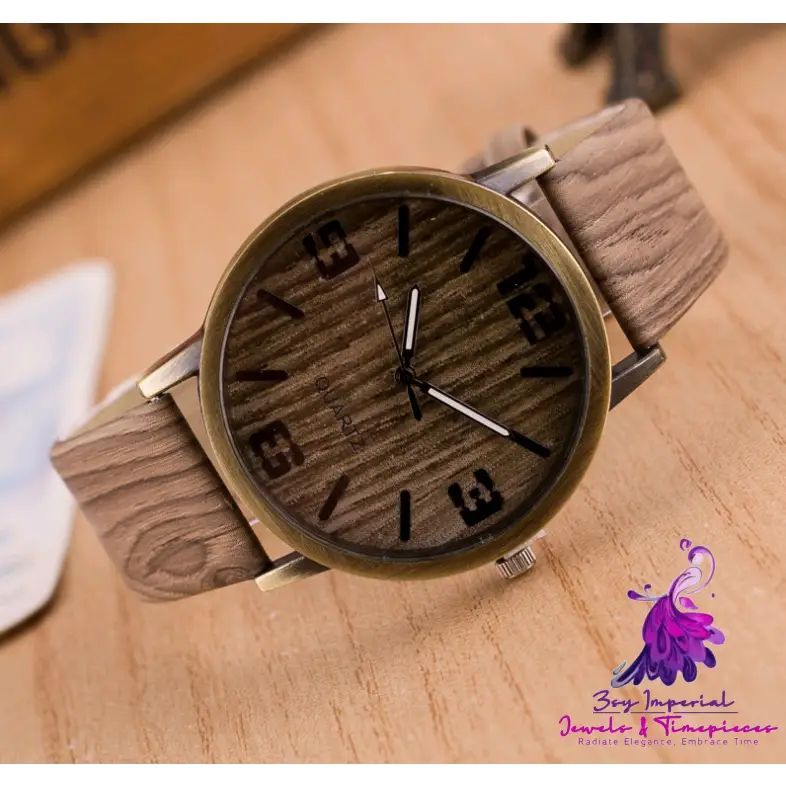 Wood Grain Men And Women Watch