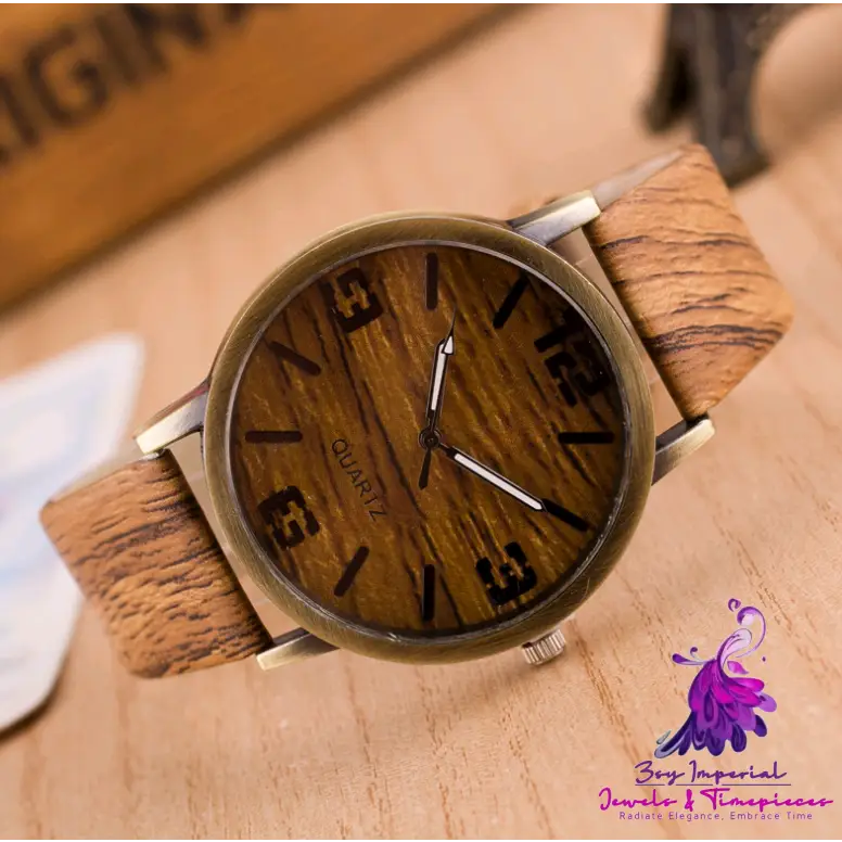 Wood Grain Men And Women Watch