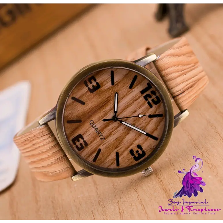 Wood Grain Men And Women Watch