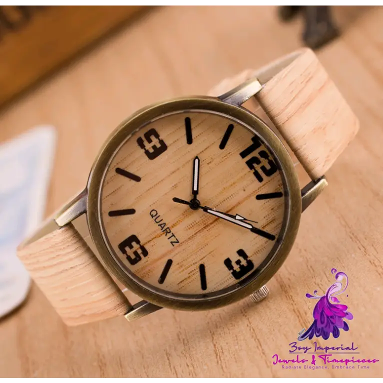 Wood Grain Men And Women Watch