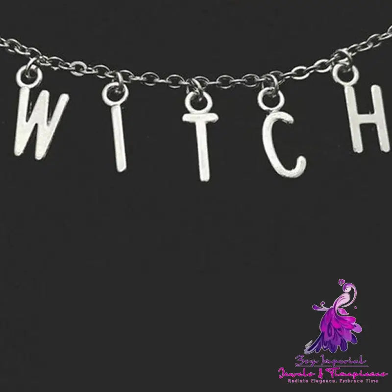 Fashion Simple Gothic Halloween Text Necklace