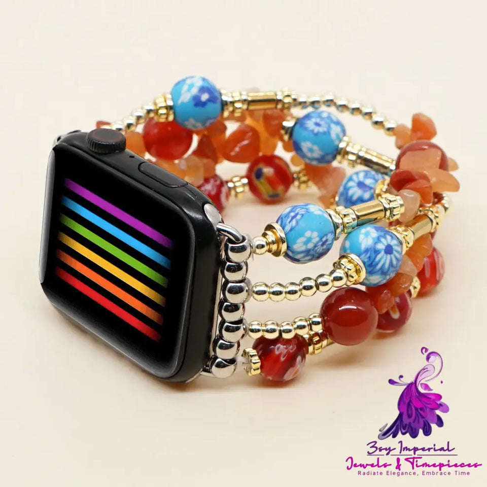 Trendy Glass Bead Watch Strap