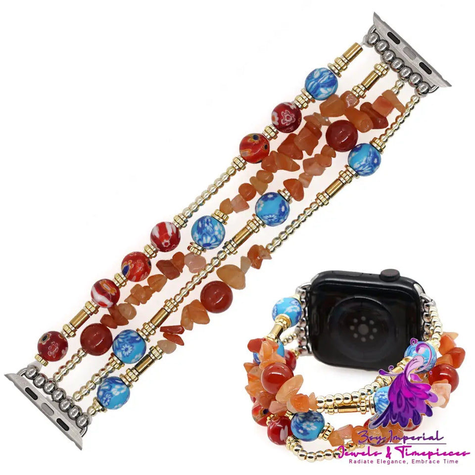 Trendy Glass Bead Watch Strap