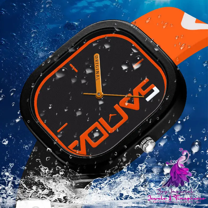 New Silicone Square Fashion Trend Waterproof Watch for Men