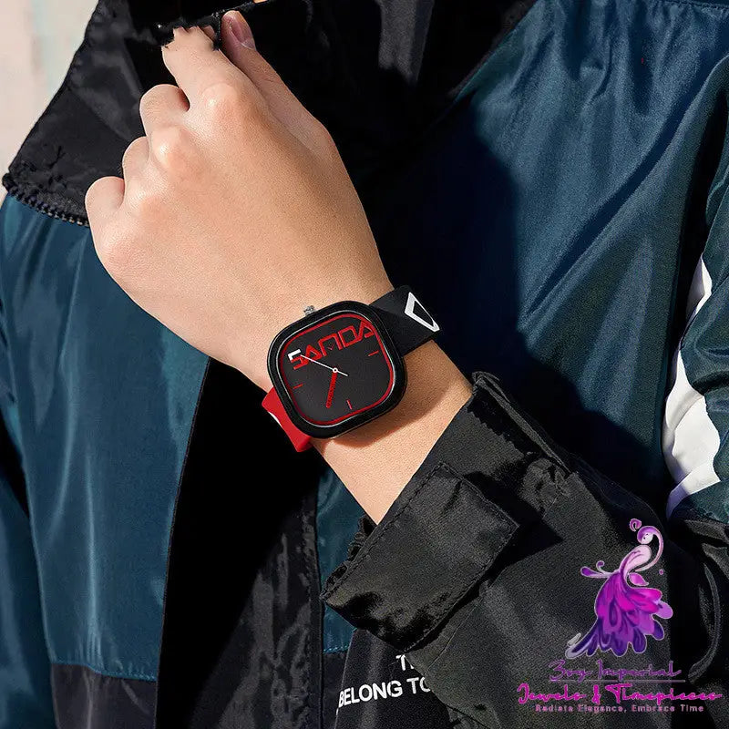 New Silicone Square Fashion Trend Waterproof Watch for Men